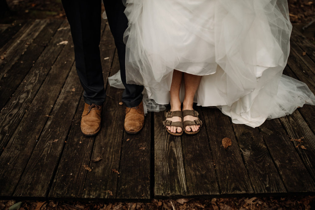 bride and groom feet shot