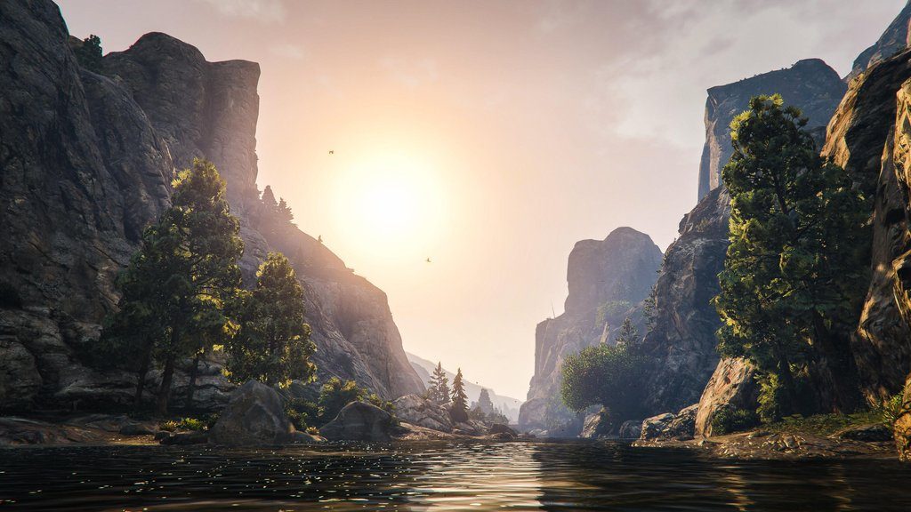 video game photography of landscape in Red Dead Redemption II