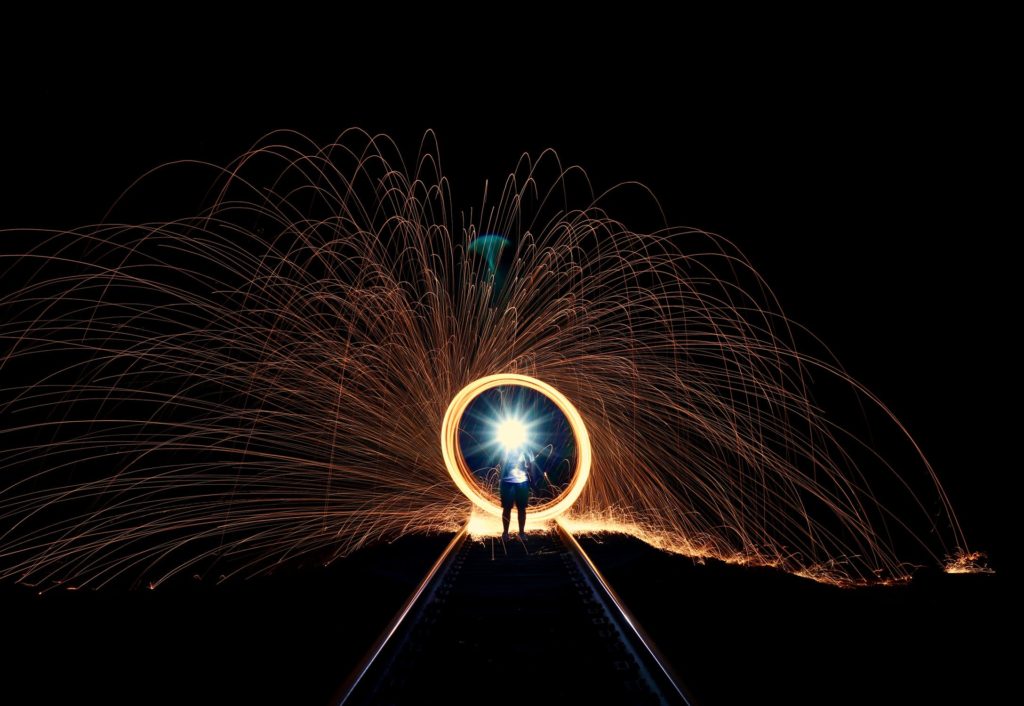light painting photograph with steel wool
