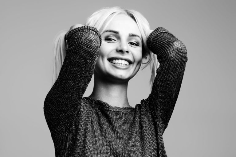 black-and-white-portrait-of-a-woman