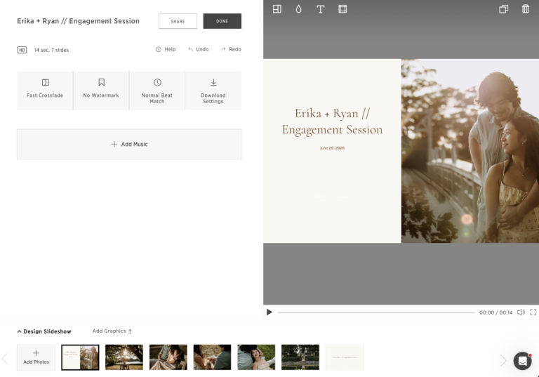 pictime slideshow feature