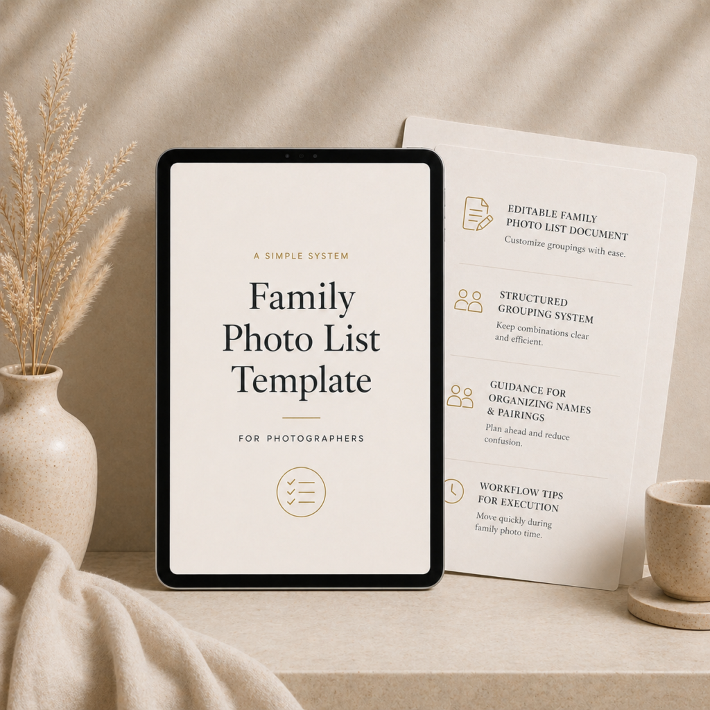 Family Photo List Template