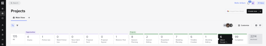 honeybook pipeline example