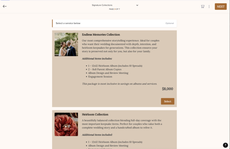 honeybook brochure example