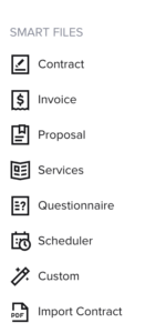 honeybook smart files list
