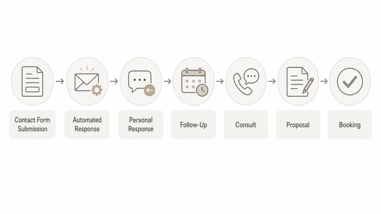 photography inquiry to booking flow infographic