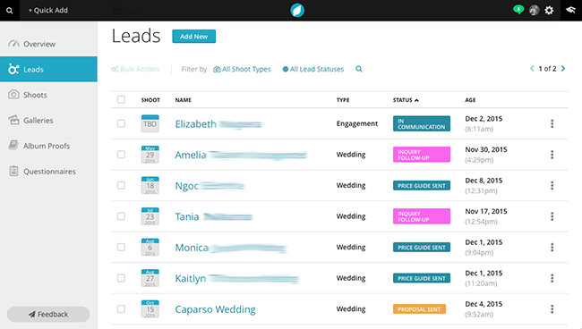 sprout studio crm dashboard